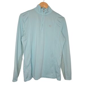 Ariat Tek Heat Series Womens Aqua Blue Quarter Zip Pullover Size Large